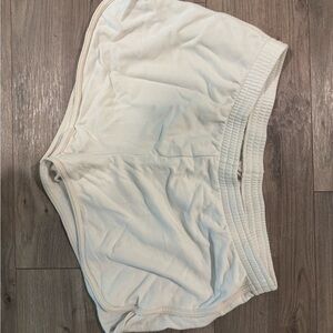 Aerie Cream Athletic Shorts with Elastic Waistband
